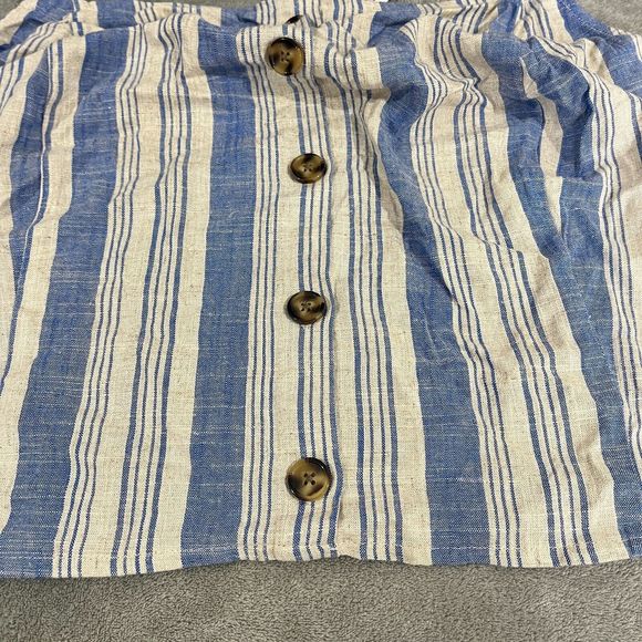 Torrid Linen Blend Blue Button Crop Tank Skirt Set Elastic Waist Smoked Sz 5X/6X - Picture 7 of 15